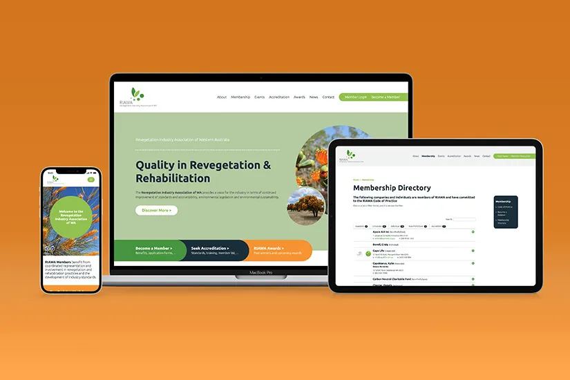 Website for Revegetation Industry Association of WA by Axiom.