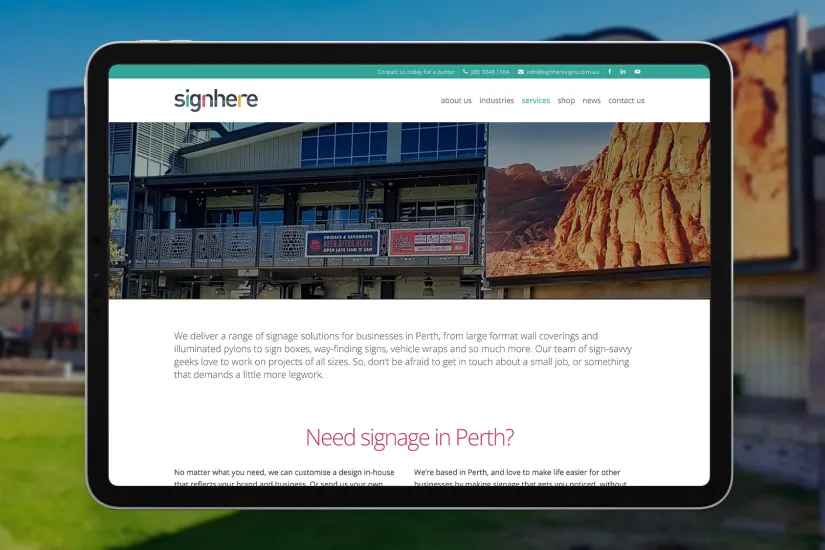Search Engine Optimisation for Sign Here Signs by Axiom.