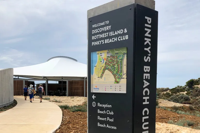 Wayfinding Signage for Discovery Parks, Rottnest Island by Axiom.