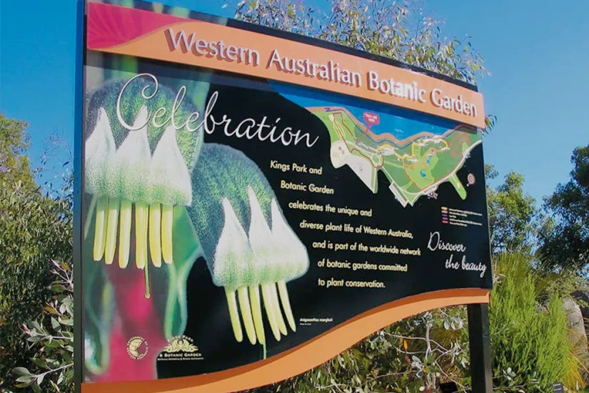 Wayfinding Signage for Kings Park & Botanic Gardens by Axiom.